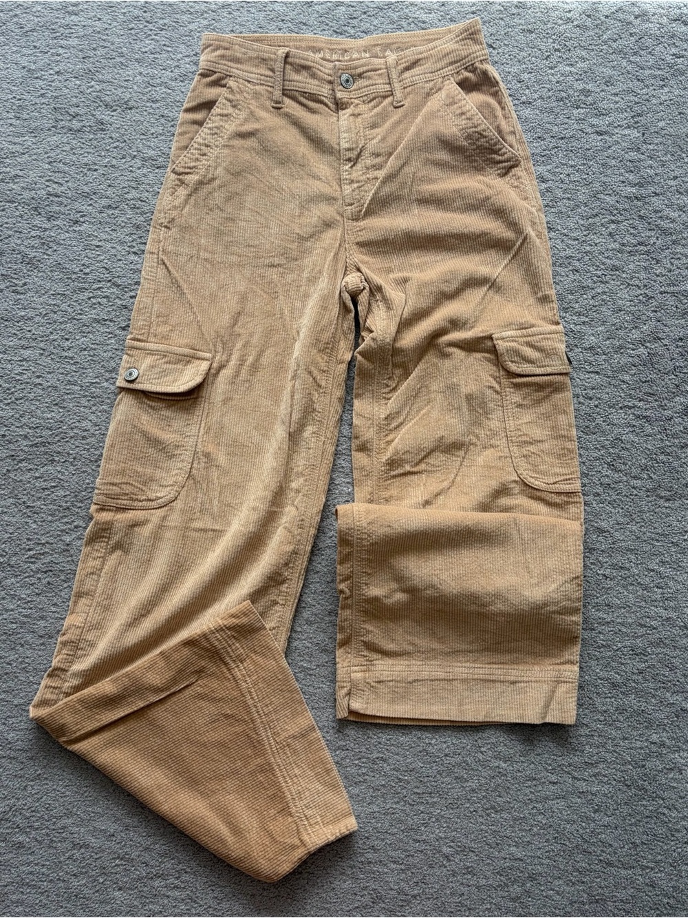 American Eagle Tan Corduroy Cargo Pants Size 000